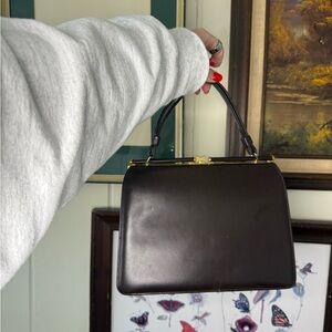 Etra Brown Leather Clutch